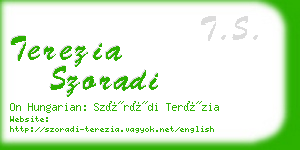 terezia szoradi business card